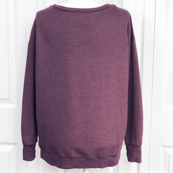 Aerie Comfy Relaxed Fit Purple Button Detail Sweatshirt Medium - Picture 13 of 15